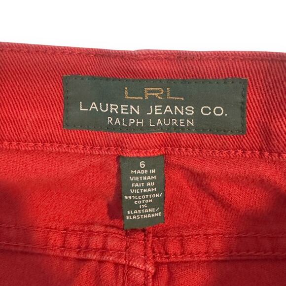 Lauren Ralph Lauren Jeans Co. Women's Modern Straight Ankle Jeans Sz 6 Rust Red - Picture 6 of 9